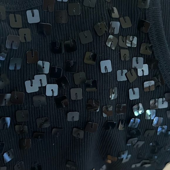 NWOT Vintage Black Tank with Black Sequence - Picture 6 of 6